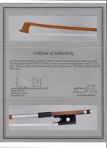 A very fine 4/4 FRENCH violin bow by FRANCOIS LOTTE/Salchow cert