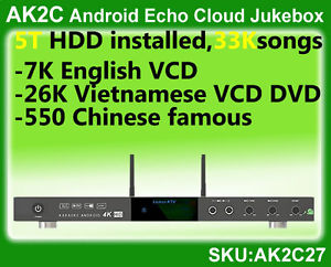 Android Cloud HDD ECHO Karaoke Jukebox,5TB,Vietnamese+English+Chinese songs