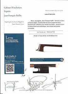 A very fine 4/4 FRENCH violin bow PECCATTE school/Raffin cert