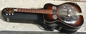 Dobro 1971 USA Resonator 12 Fret Slot Head Guitar 1 3/4 Nut Round Neck w Case