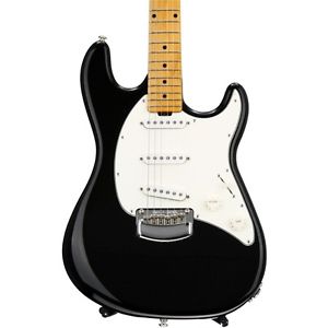 Ernie Ball Music Man Cutlass Guitar, Black, Maple Fretboard, "Silent Circuit"