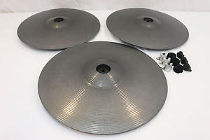 Roland THREE Cymbal Package ONE CY-15RMG Ride & TWO CY-14C Crash Metallic Gray