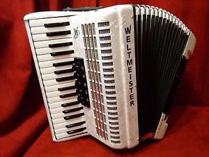 NEW Weltmeister Piano Accordion Achat White 34/80 LMM From Germany