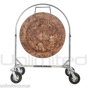 36" Atlantis Gong on Chrome Corps Design Marching Band Gong Stand with Mallet