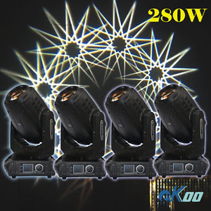 4 units 280W Led Spot Beam Wash Moving Heads Stage Lighting DJ Disco Wed Party