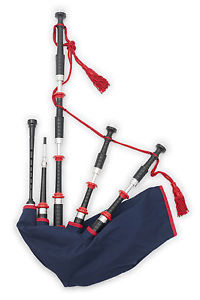 McCallum Fire Department themed highland bagpipes synthetic zip bag + chanter