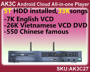 Android Cloud All-in-one Karaoke Player,5TB,Vietnamese+English+Chinese songs
