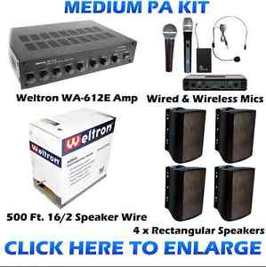 Medium Outdoor Weatherproof PA Sound System KIT School Baseball Football Soccer
