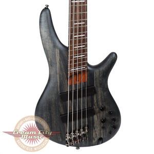 Brand New Ibanez SRFF805 5-String Fan Fanned Fret Electric Bass Black Stained