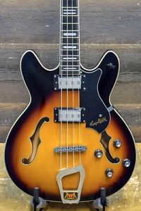 Hagstrom Viking Tobacco Sunburst 4-String Semi-Hollow Electric Bass #G15110027