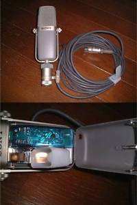 SONY C-38B CONDENSER MICROPHONE MIC ONLY CARDIOID & OMNI MANUAL & STAND ADAPTER