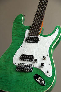 H.S.Anderson HS-9 See Through Green Electric Guitar Stratocaster F/S from Japan