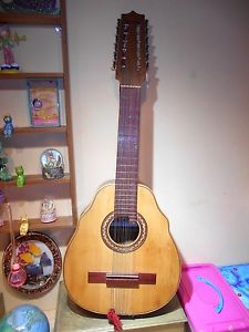 Vintage Spanish Laud Cittern Lute 12 String Guitar Instrument + Mother of Pearl