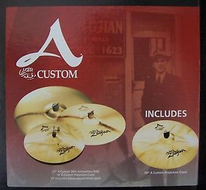 Zildjian cymbals SETs A. Custom 14" hats, 18" + 19" Projection crashes, 21" Ride