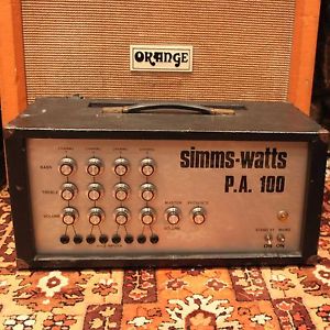 Vintage 1970s Simms Watts PA 100 Valve Amplifier Made In UK SERVICED