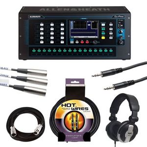 Allen & Heath Qu-Pac - 16-In/12-Out Compact Mountable Mixer + Studio Headphones
