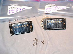 GIBSON PATENT DECAL CHROME  HUMBUCKING PICKUPS 1973 MATCHED LES PAUL ES-335 SG