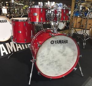 Yamaha Absolute Hybrid Maple 4pc Drum Kit Shell Pack, Red Autumn