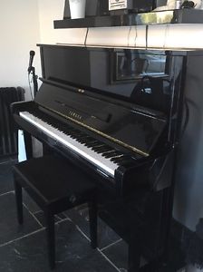 Black Gloss Yamaha Upright Piano With Stool