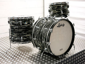 Vintage Ludwig Classic Maple 1970's Drum Kit in Black Oyster