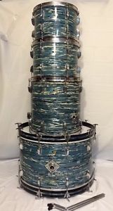 Vintage Ludwig "Blue Oyster Pearl" Drum Set - Made in USA