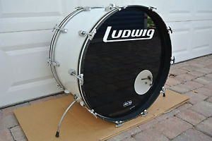 70's Ludwig 26" BONHAM SIZE WHITE VISTALITE BASS DRUM for SET! LOT #C603