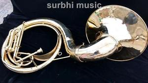 Biggest Sousaphone Gold Lacquer Pure Brass Made 25'' With Free Mouth Pc&Case Box
