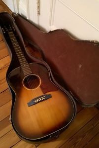 1966 or 1969 Gibson LG-1 Acoustic Sunburst OHSC Vintage Very Good Condition