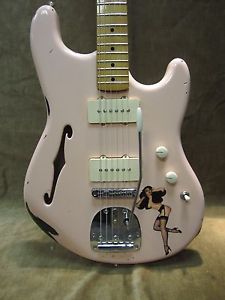 2015 FENDER PAWN SHOP OFFSET SHELL PINK RELIC P/U UPGRADES FREE US SHIPPING!