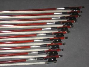 50pcs Brazil wood violin bows,ebony frog 4/4 size