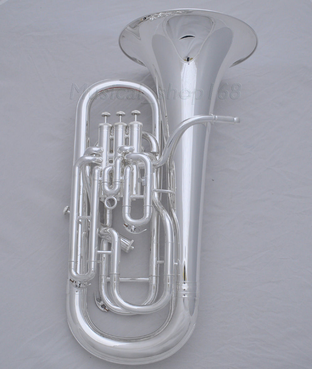 Professional Silver Plated Bb Compensating system Euphonium horn Free mouthpiece