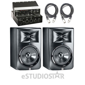 JBL LSR308 Studio Monitors (PAIR) w/ Steinberg UR22 Interfrace, 2 Cables