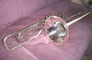 TROMBÓN PISTONES en do (in C) BESSON ENGLAND plata Ventilposaune Valve trombone