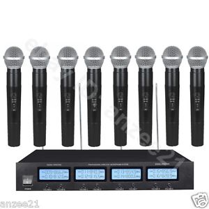 MICWL A808 Pro UHF Karaoke Sing Voice Mic Wireless Microphones System 8 Handheld