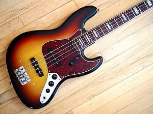 1969 Fender Jazz Bass Vintage Electric Bass Guitar Sunburst w/ Case