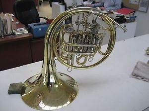 ALEXANDER DESCANT Bb / F DOUBLE HORN, NO DENTS, REBUILT VALVES, HISTORY.