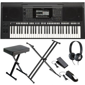 Yamaha Arranger Workstation PSR S770 with X Stand, X Bench, Headphones, S/P, V/P