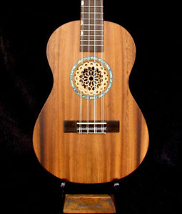 Bruce Wei 8 STRING Solid Acacia Koa Baritone Ukulele, MOP Inlay, Bag UG19-2201