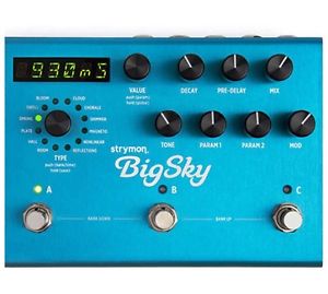 Strymon BigSky Reverb Pedal Hall Plate Spring Swell Room Shimmer Cab Filter