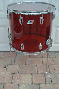1979/1980 LUDWIG 18" CLASSIC FLOOR TOM IN RED VISTALITE for DRUM SET! LOT #C772