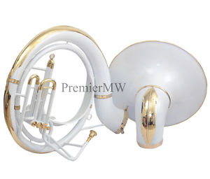 PremierMW Sousaphone 24" Big Bell White Color With Free Carry Bag + MouthPiece