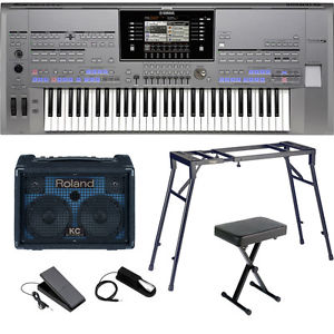 Yamaha Tyros 5 61 Key Arranger Workstation with KC110 Amp, stand, Bench, V/P,S/P