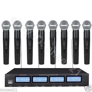 MICWL B808 Pro 8 Handheld Wireless Microphone Karaoke Sing Voice Mic System VHF