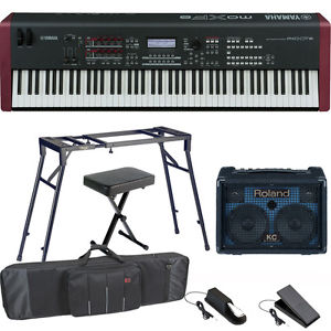 Yamaha MOXF8 Synthesizer with 4-legged Stand, X Bench, Roland amp,Carrying Bag,