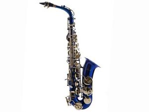 Hawk WD-S416-BL Student Alto Saxophone with Case, Mouthpiece and Reed, Blue