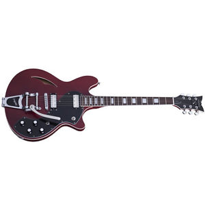 Schecter T S/H-1B See Thru Cherry Pearl STCP NEW Semi-Hollow Guitar with Bigsby