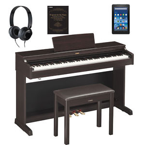 Yamaha YDP 163 Rose Wood Digital piano with Bench and Headphones, Amazon fire 7