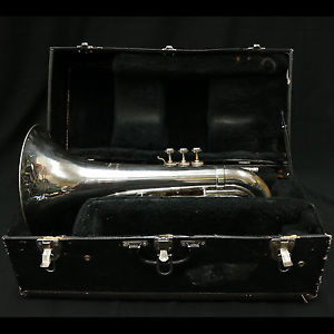 BACH MARCHING BARITONE SILVER {ROUGH FINISH BUT PLAYS GREAT} Recent Service