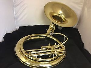 German-American OLDS Bb Bright Brass Sousa/Sousaphone w/new case. 26" Bell