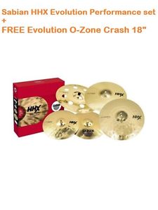 SABIAN HHX EVOLUTION PERFORMANCE SET PIATTI BATTERIA 14-16-20 O-ZONE 18" CRASCH